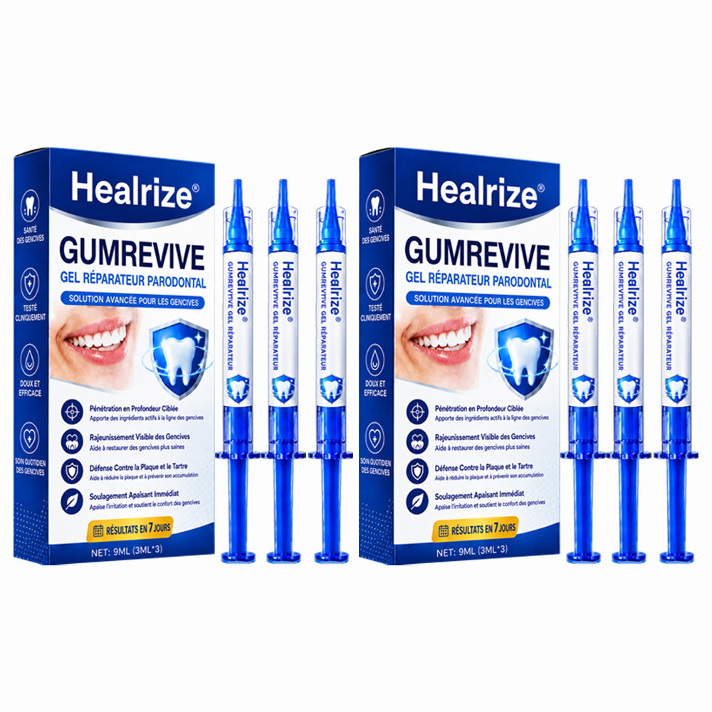 Gel Healrize® GumRevive pour la régénération des tissus parodontaux (pour les saignements et la rétraction des gencives ainsi que le déchaussement des dents)🪥🦷1