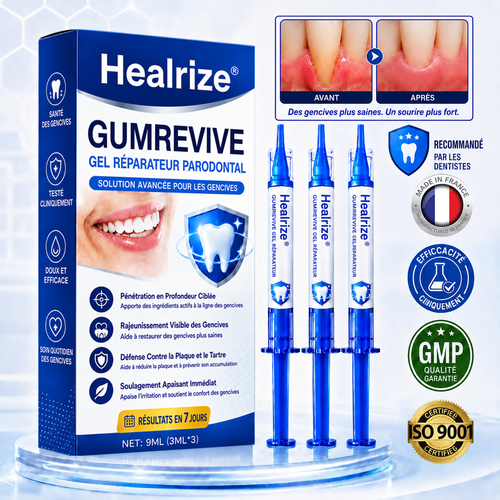 Gel Healrize® GumRevive pour la régénération des tissus parodontaux (pour les saignements et la rétraction des gencives ainsi que le déchaussement des dents)🪥🦷1