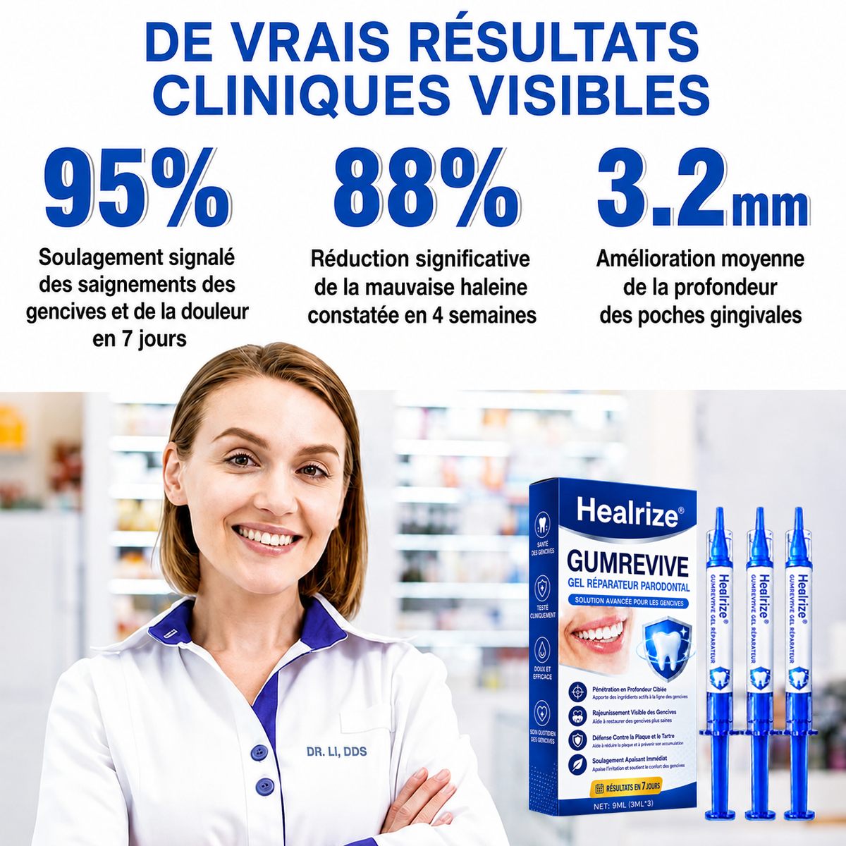Healrize® GumRevive Gel zur Regeneration des Zahnhalteapparats (bei Zahnfleischbluten, Zahnfleischrückgang und lockeren Zähnen)🟥